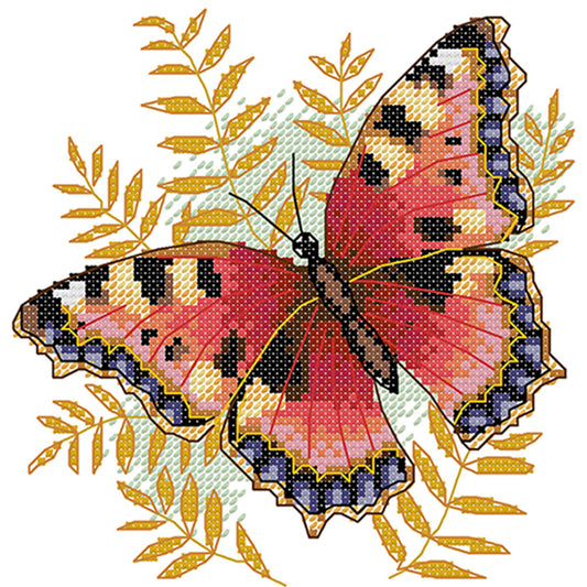 Butterfly - 14CT Stamped Cross Stitch 22*20CM