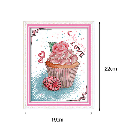 Cake- 14CT Stamped Cross Stitch 22*19CM