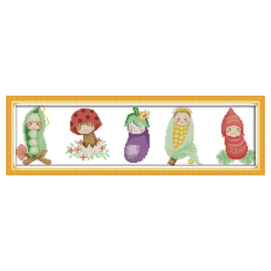 Vegetables - 14CT Stamped Cross Stitch 48*15CM