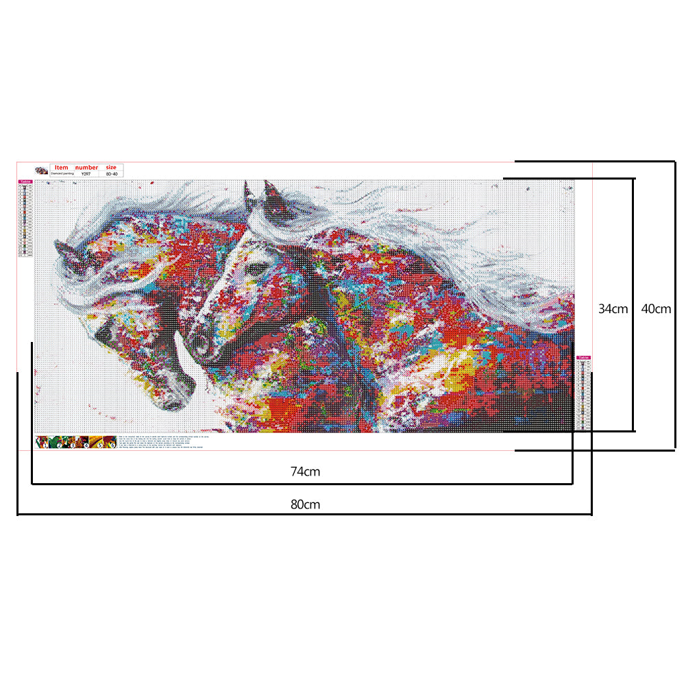 Horse - Full Round Drill Diamond Painting 80*40CM