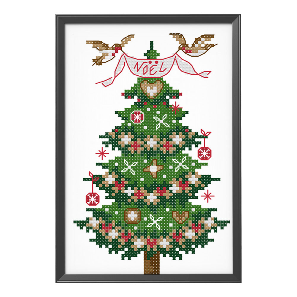 Christmas Tree - 14CT Stamped Cross Stitch 14*19CM