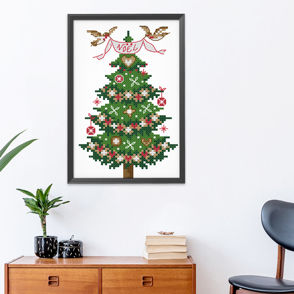 Christmas Tree - 14CT Stamped Cross Stitch 14*19CM