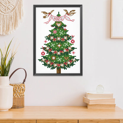 Christmas Tree - 14CT Stamped Cross Stitch 14*19CM