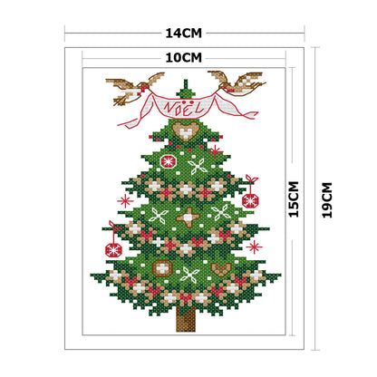 Christmas Tree - 14CT Stamped Cross Stitch 14*19CM