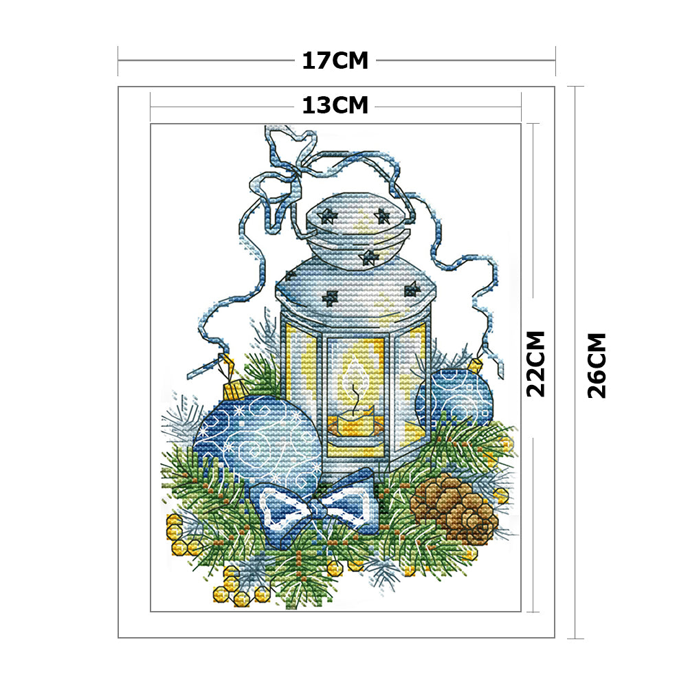 Christmas Lantern - 14CT Stamped Cross Stitch 17*26CM