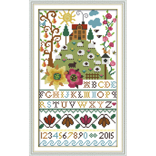 Alphabet- 14CT Stamped Cross Stitch 35*21CM