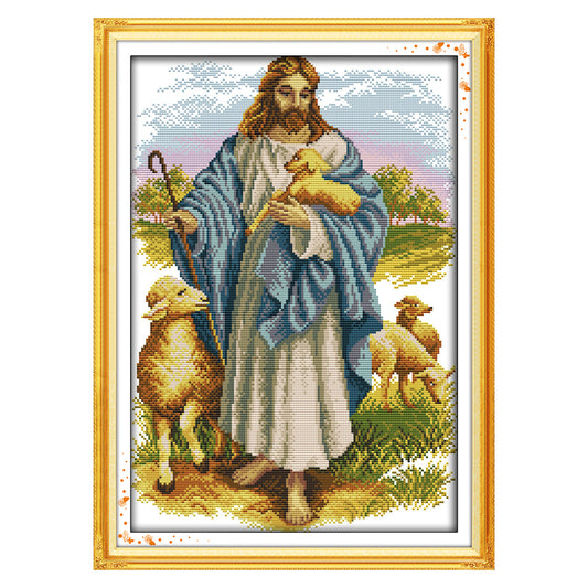 Jesus Sheep - 14CT Stamped Cross Stitch 46*34CM
