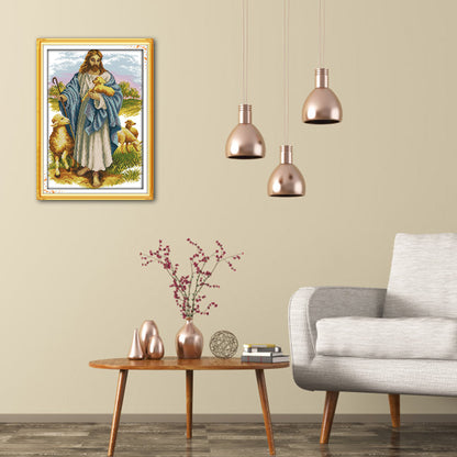 Jesus Sheep - 14CT Stamped Cross Stitch 46*34CM