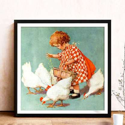 Girl - Full Round Drill Diamond Painting 30*30CM