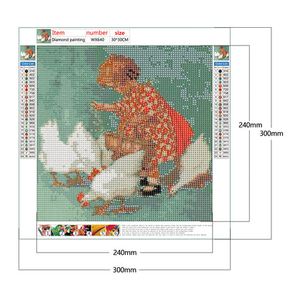 Girl - Full Round Drill Diamond Painting 30*30CM