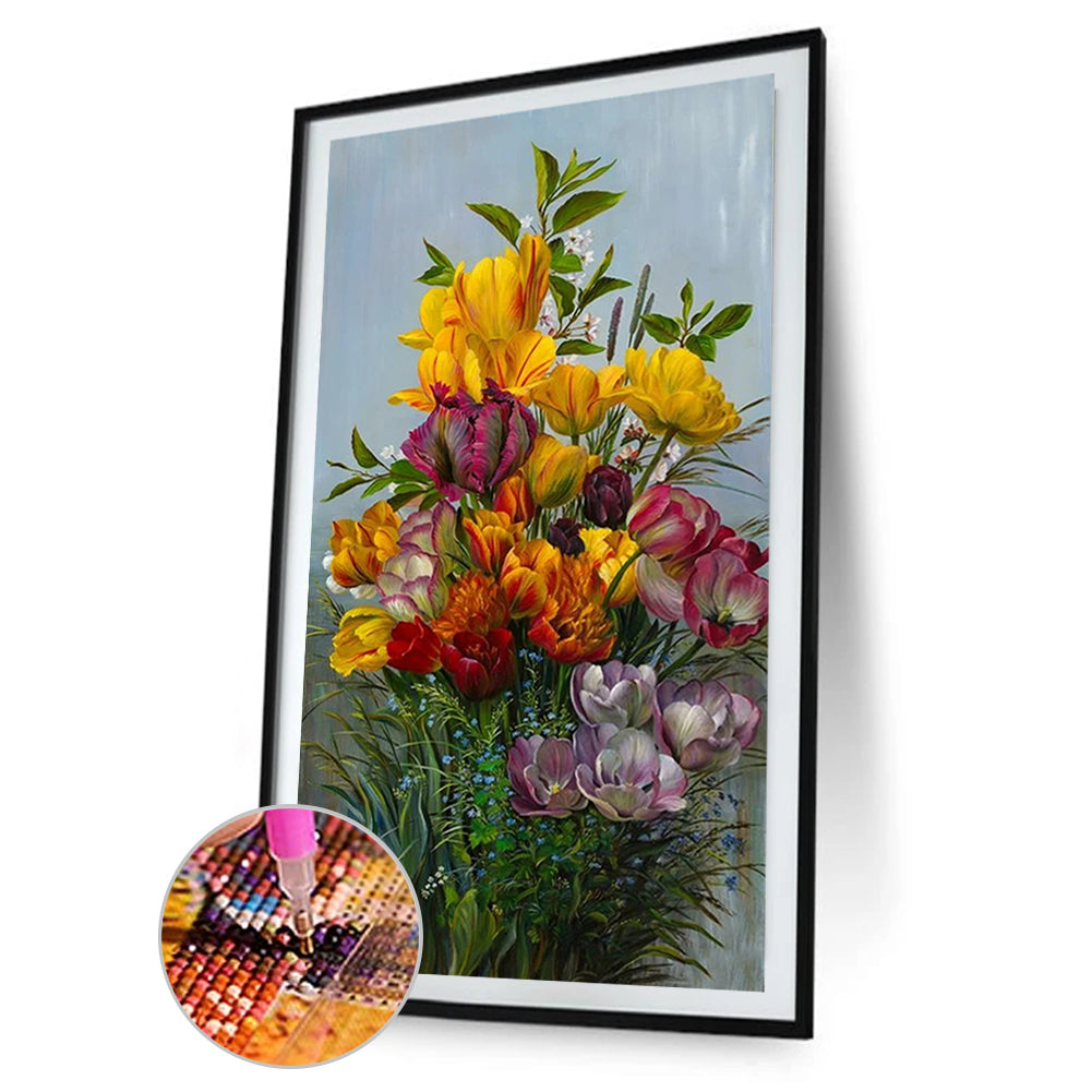 Flowers - Full Round Drill Diamond Painting 45*85CM