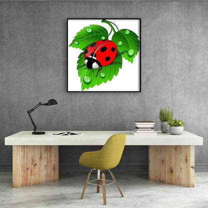 Ladybug Leaf - Full Round Drill Diamond Painting 30*30CM