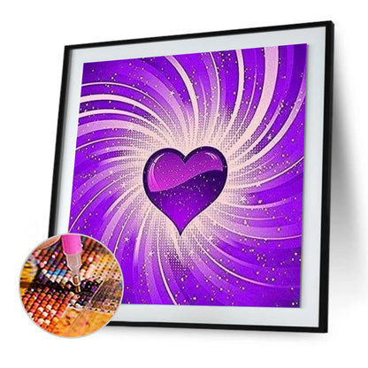 Purple Heart - Full Round Drill Diamond Painting 30*30CM