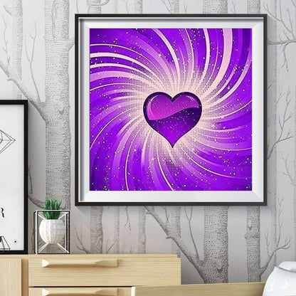 Purple Heart - Full Round Drill Diamond Painting 30*30CM