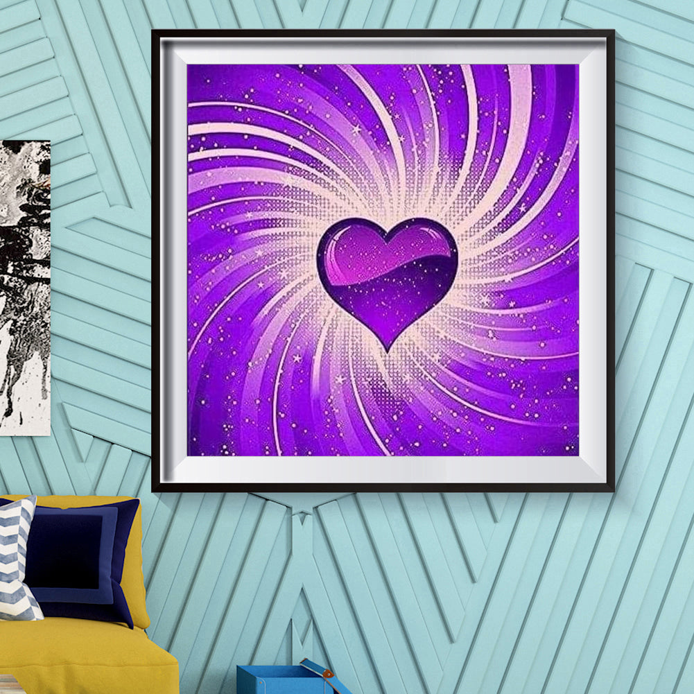 Purple Heart - Full Round Drill Diamond Painting 30*30CM