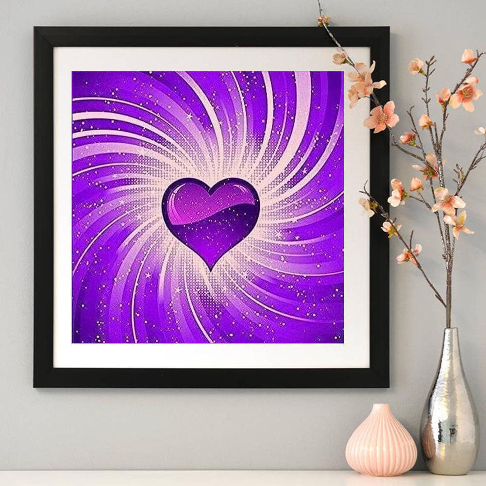 Purple Heart - Full Round Drill Diamond Painting 30*30CM