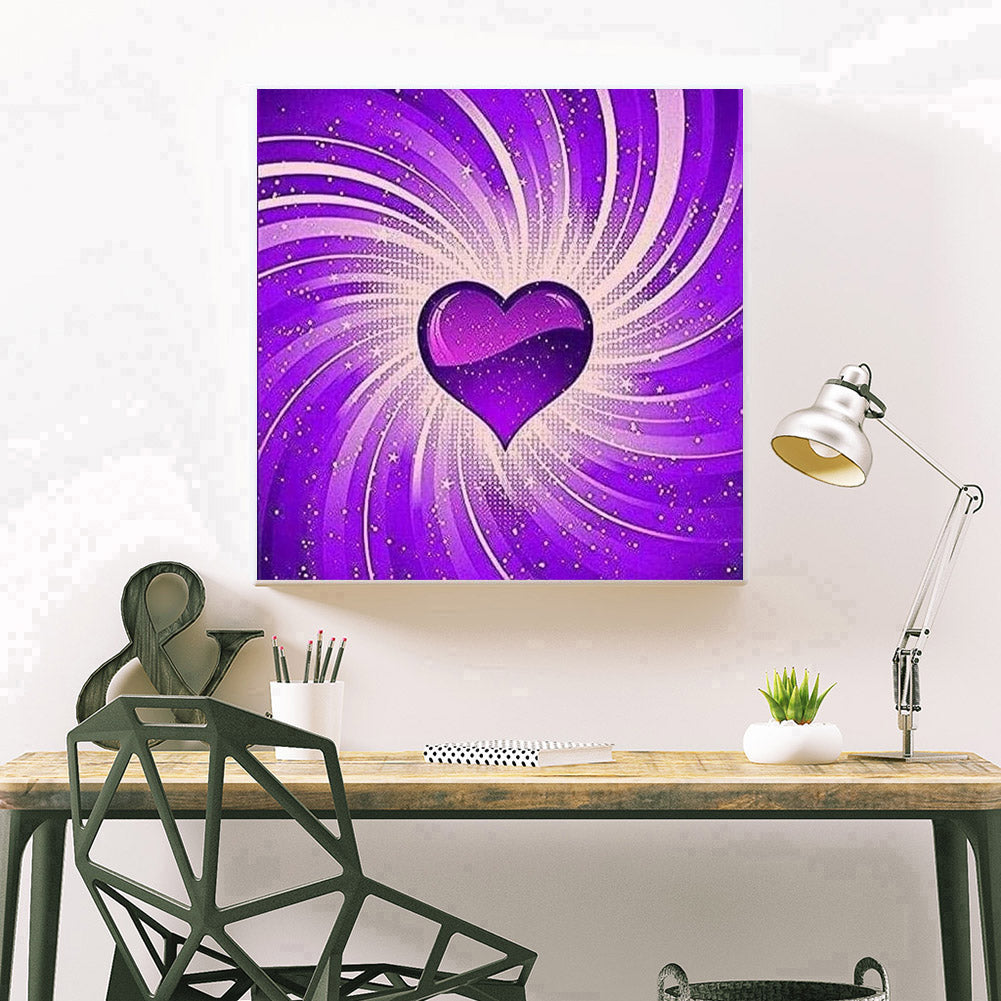 Purple Heart - Full Round Drill Diamond Painting 30*30CM