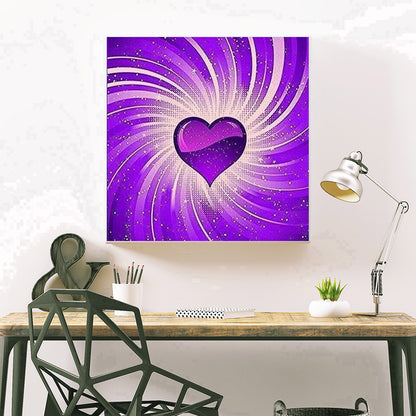 Purple Heart - Full Round Drill Diamond Painting 30*30CM