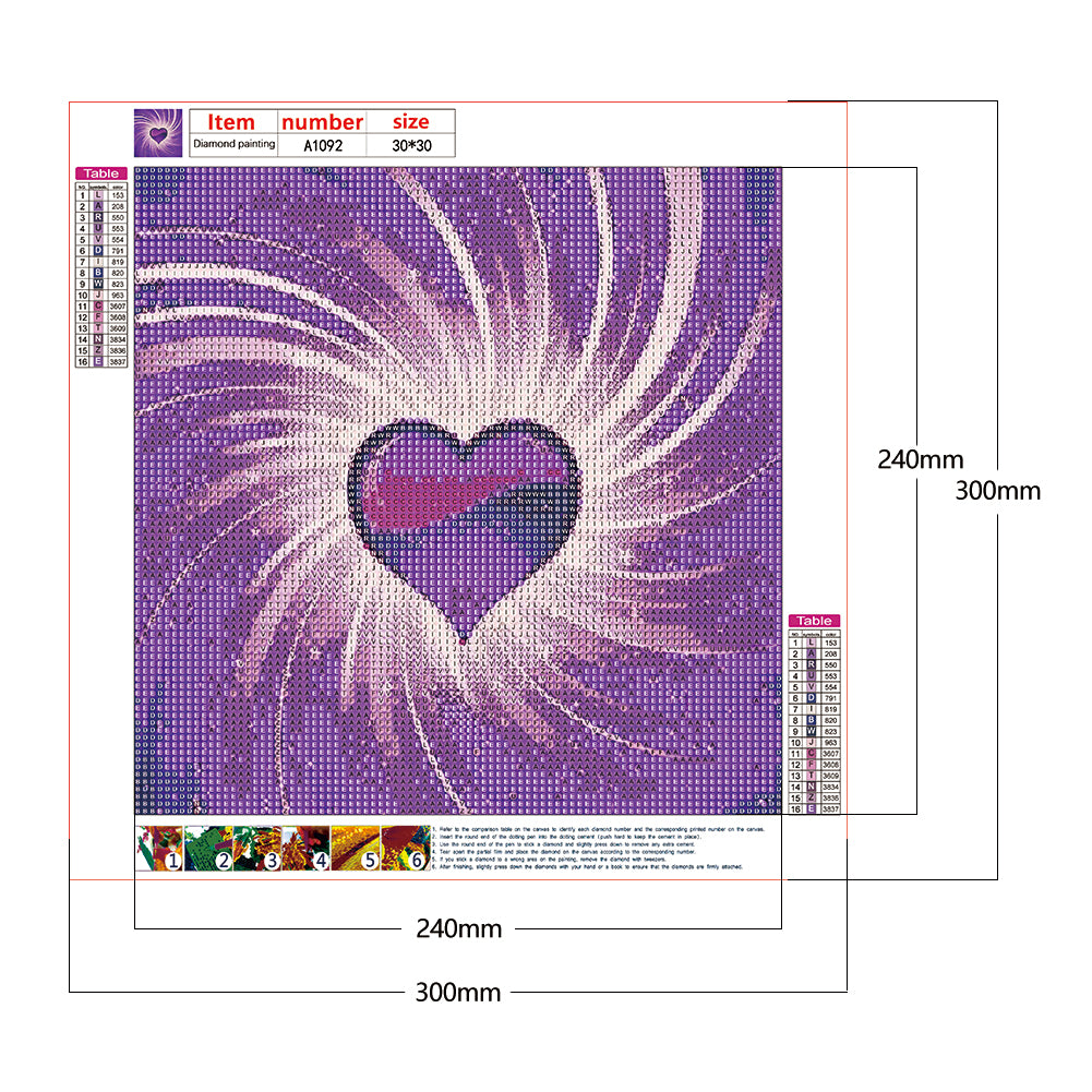 Purple Heart - Full Round Drill Diamond Painting 30*30CM