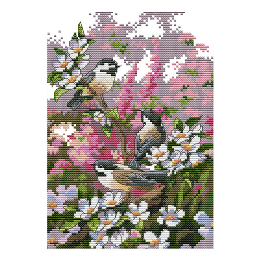 Birds - 14CT Stamped Cross Stitch 19*28CM