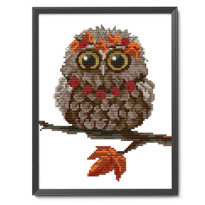 Owl - 14CT Stamped Cross Stitch 19*22CM