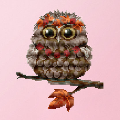 Owl - 14CT Stamped Cross Stitch 19*22CM