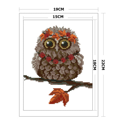 Owl - 14CT Stamped Cross Stitch 19*22CM