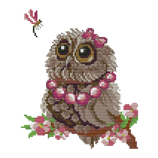 Owl - 14CT Stamped Cross Stitch 19*22CM