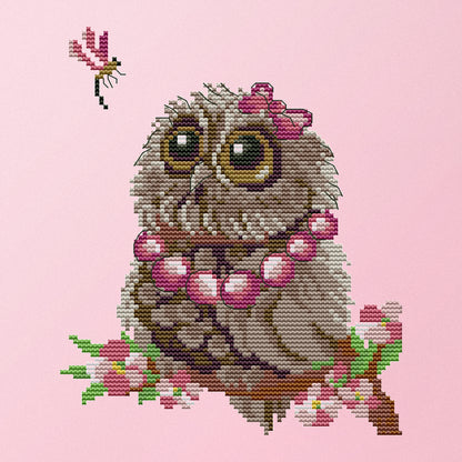 Owl - 14CT Stamped Cross Stitch 19*22CM