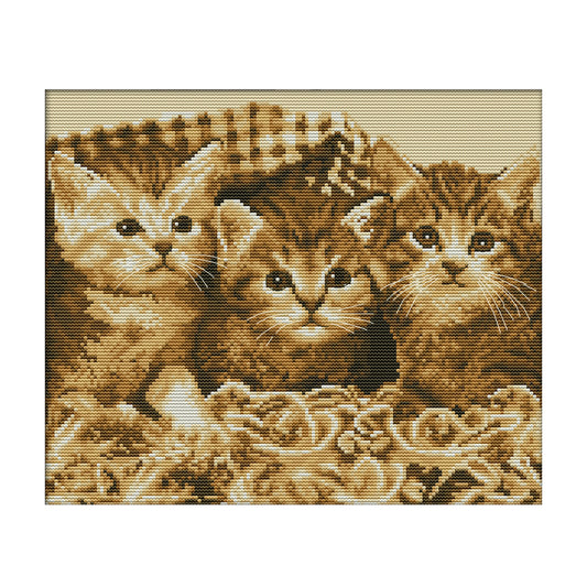 Cat - 14CT Stamped Cross Stitch 35*30CM