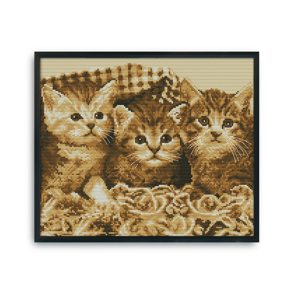 Cat - 14CT Stamped Cross Stitch 35*30CM