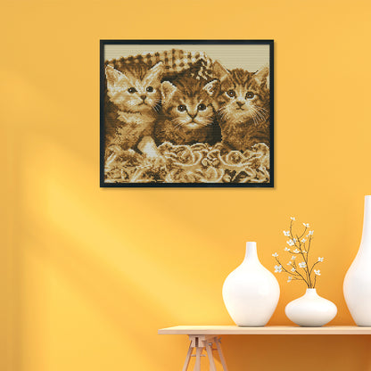 Cat - 14CT Stamped Cross Stitch 35*30CM