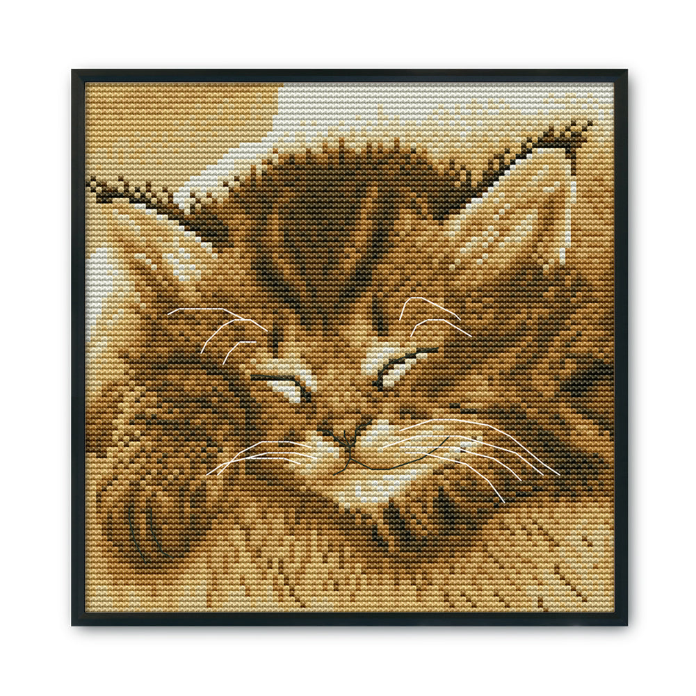 Sleep Cat - 14CT Stamped Cross Stitch 22*22CM