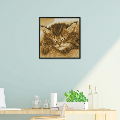 Sleep Cat - 14CT Stamped Cross Stitch 22*22CM