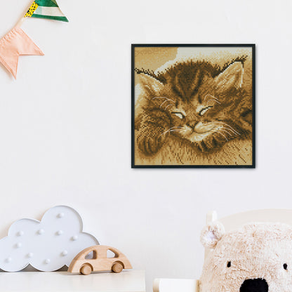 Sleep Cat - 14CT Stamped Cross Stitch 22*22CM