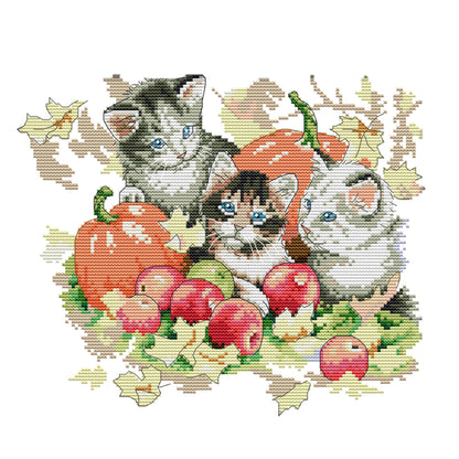 Kitties - 14CT Stamped Cross Stitch 31*27CM