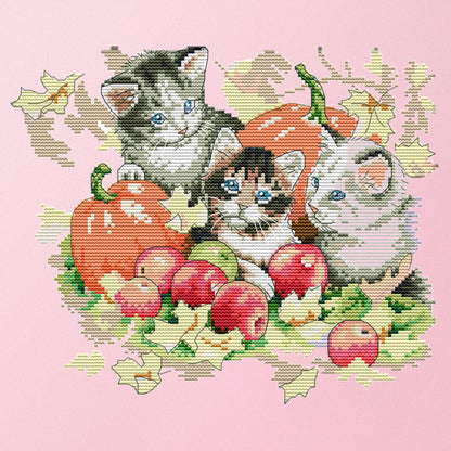 Kitties - 14CT Stamped Cross Stitch 31*27CM