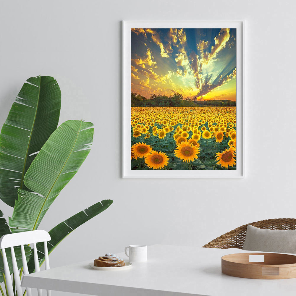 Sunflower - Full Round Drill Diamond Painting 30*40CM