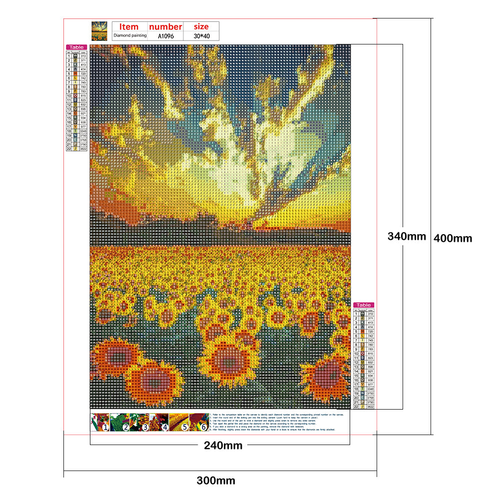 Sunflower - Full Round Drill Diamond Painting 30*40CM