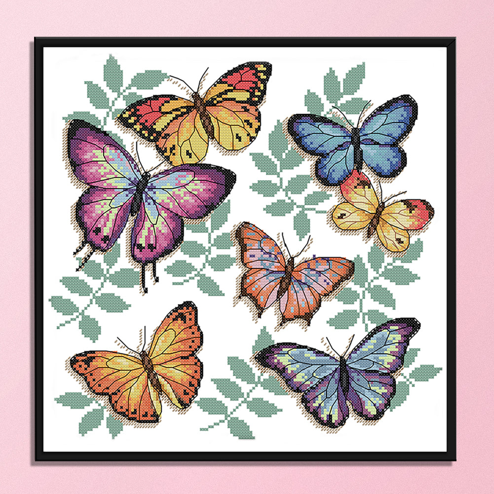 Butterfly- 14CT Stamped Cross Stitch 34*33CM