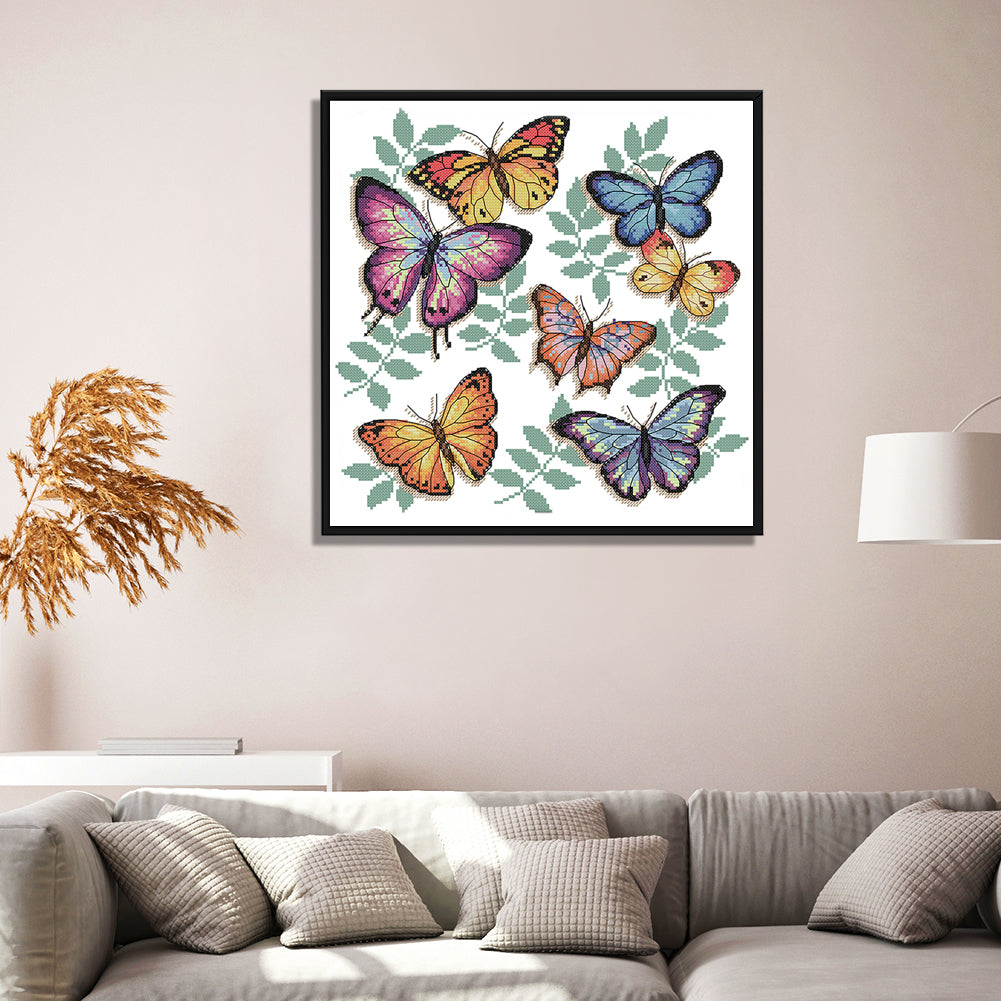 Butterfly- 14CT Stamped Cross Stitch 34*33CM