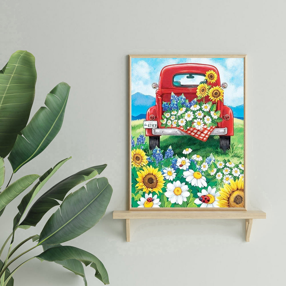 Car Flower - Full Round Drill Diamond Painting 30*40CM