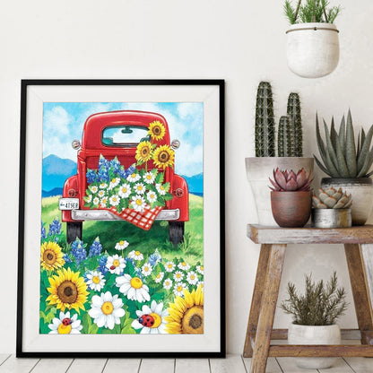 Car Flower - Full Round Drill Diamond Painting 30*40CM