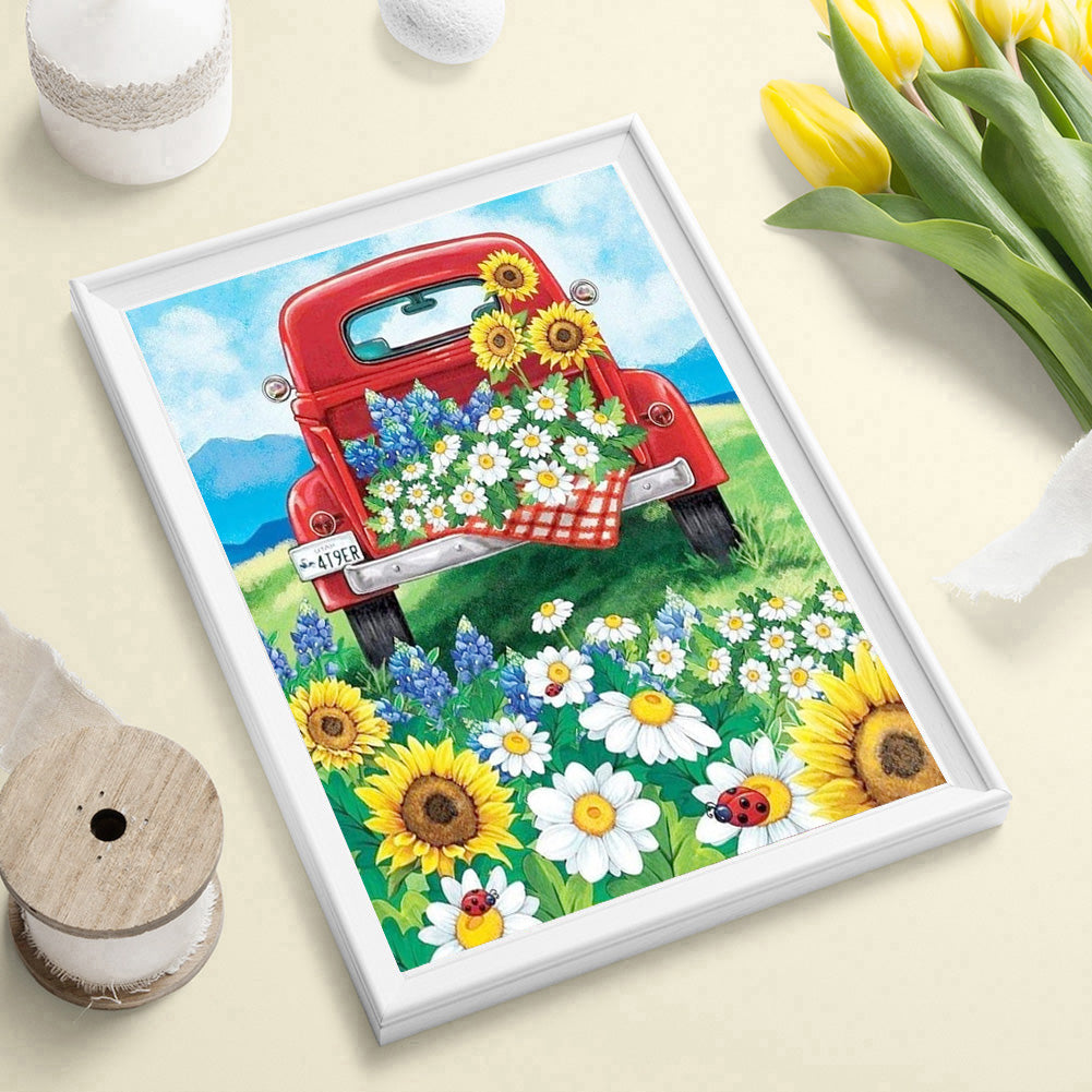 Car Flower - Full Round Drill Diamond Painting 30*40CM