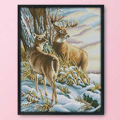 Deer- 14CT Stamped Cross Stitch 33*42CM