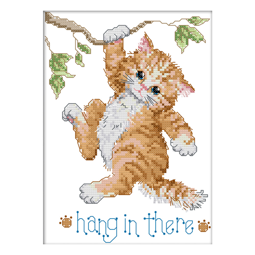 Cat Tree - 14CT Stamped Cross Stitch 19*27CM