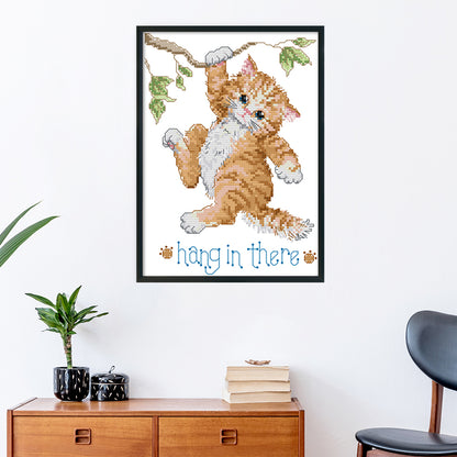 Cat Tree - 14CT Stamped Cross Stitch 19*27CM