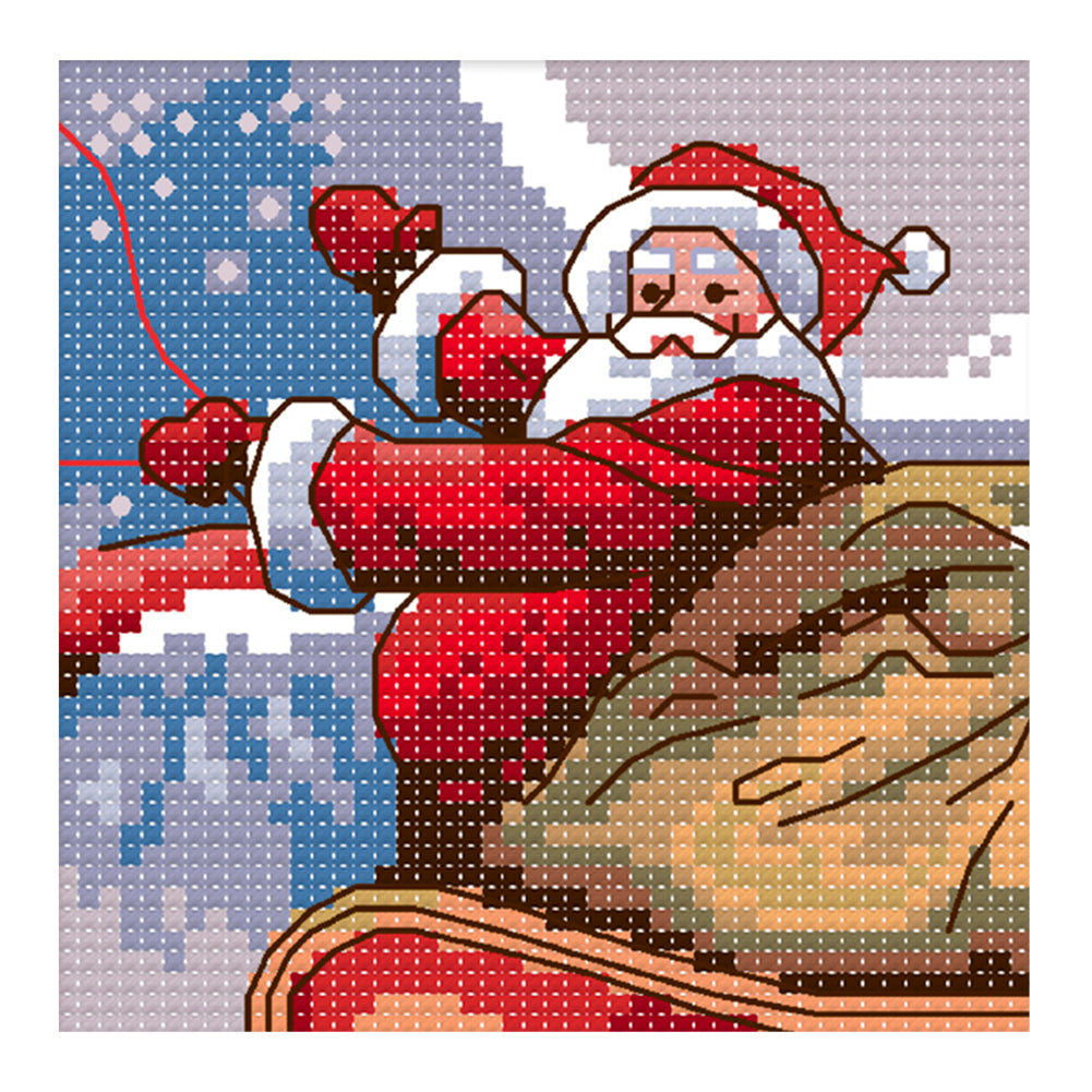 Santa Claus - 14CT Stamped Cross Stitch 13*13CM