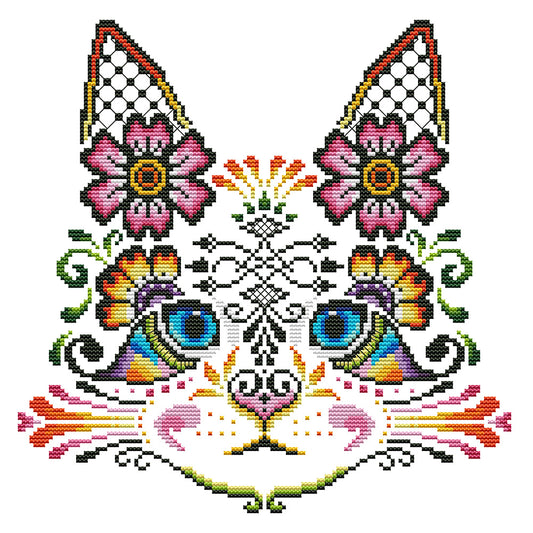 Charming Cat - 14CT Stamped Cross Stitch 30*30CM