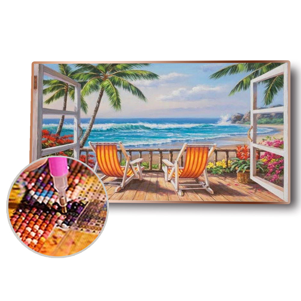 Sea View - Full Round Drill Diamond Painting 85*45CM